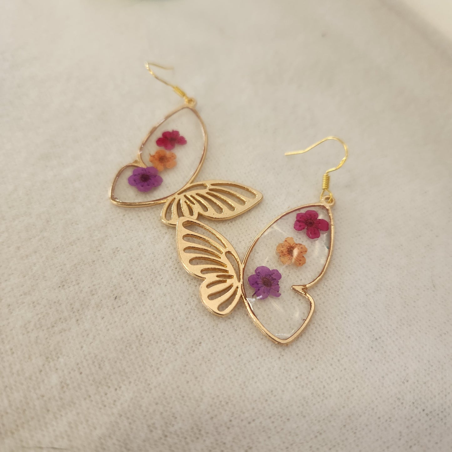 Butterfly floral earrings